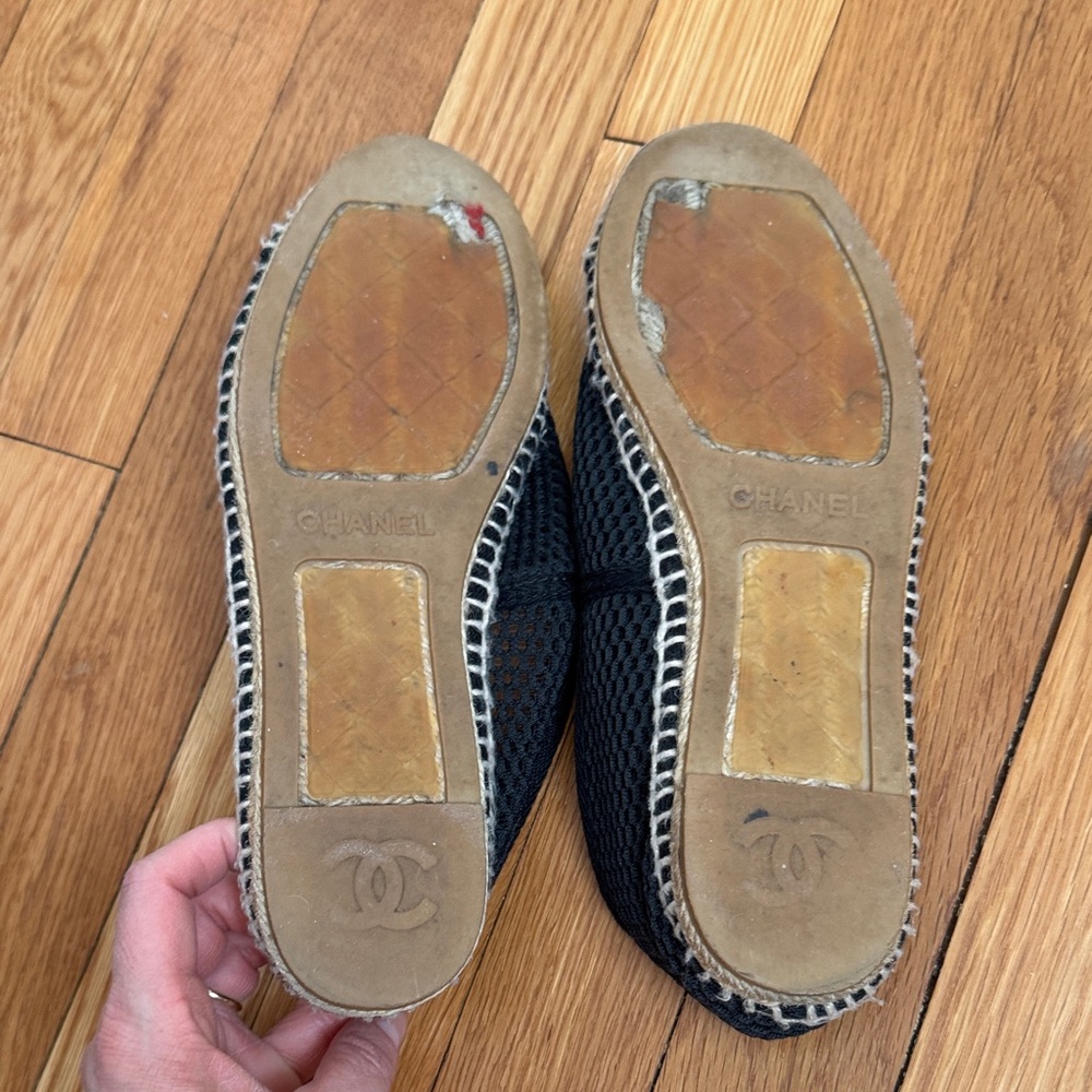 CHANEL Black Mesh Espadrilles - Picture 7 of 8